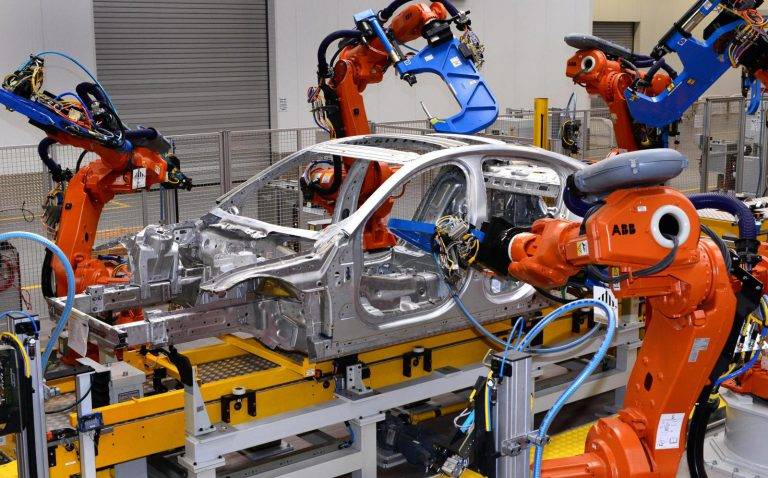 Jaguar XE enters production robot assembly